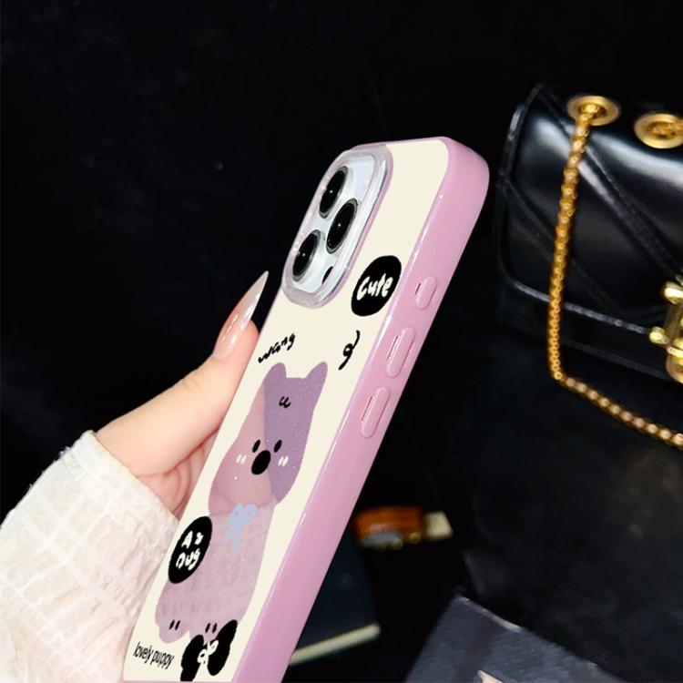 For iPhone 8 Plus / 7 Plus Lovely Puppy Pattern IMD Glitter PC Hybrid TPU Phone Case