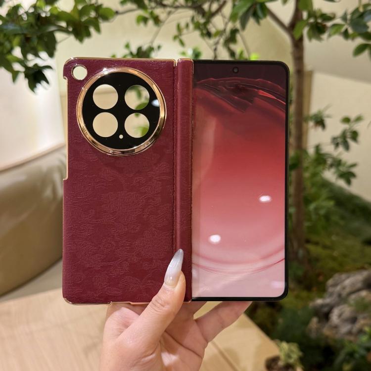 For Honor Magic V5 Double Axis ?Sichuan Figured Satin Pattern Shockproof Phone Case