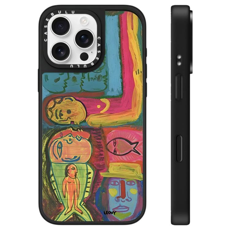 For iPhone 16 Pro Max Floating Man Series Pattern Mirror Phone Case