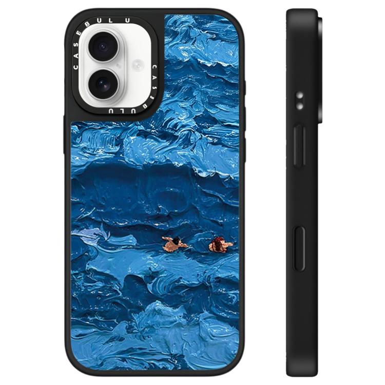 For iPhone 16 Plus Floating Man Series Pattern Mirror Phone Case