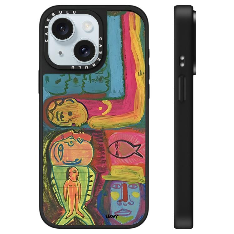 For iPhone 15 Plus Floating Man Series Pattern Mirror Phone Case