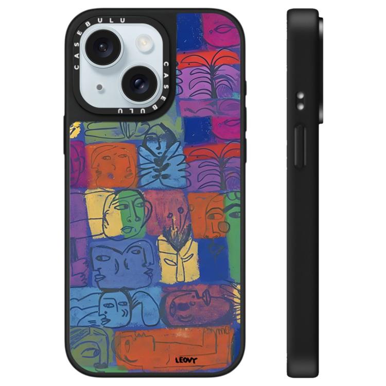 For iPhone 15 Plus Floating Man Series Pattern Mirror Phone Case