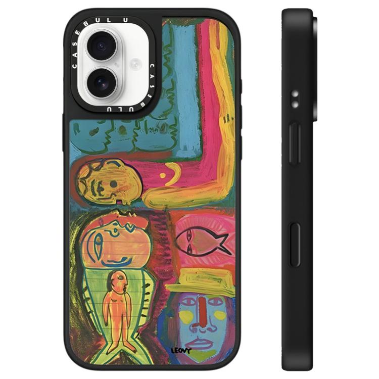 For iPhone 17 Floating Man Series Pattern Mirror Phone Case
