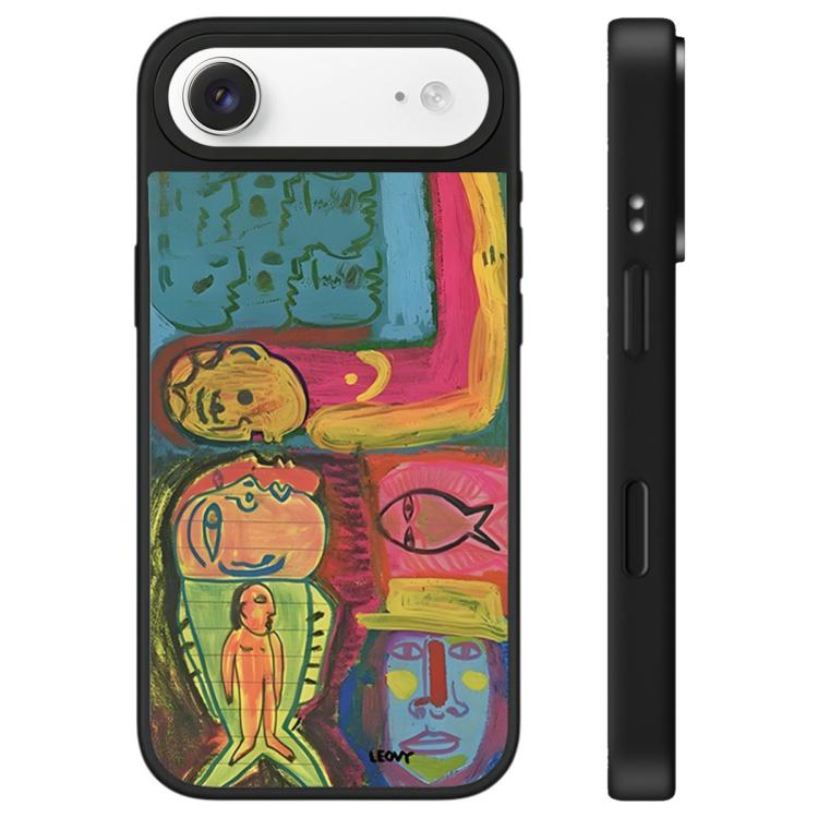For iPhone Air Floating Man Series Pattern Mirror Phone Case