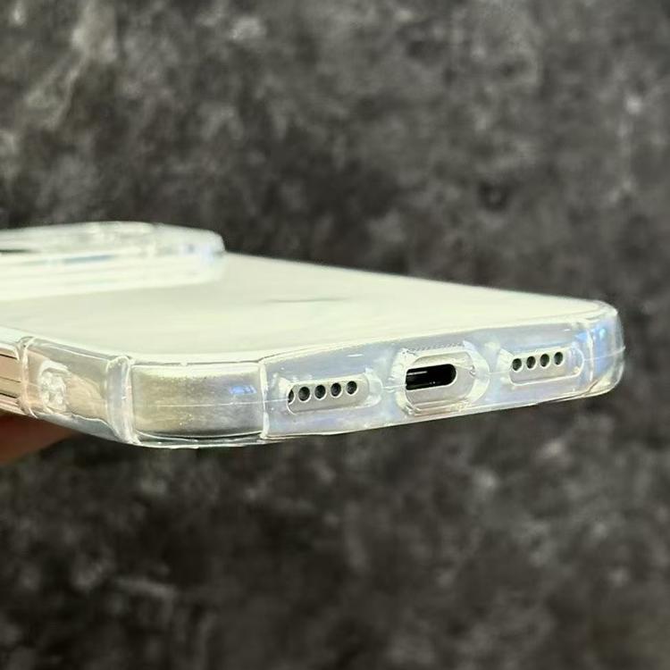 For iPhone 17 Pro Max Cat-Ear Style Transparent PC Phone Case with Resin Sticker