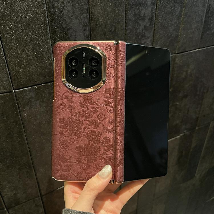 For Huawei Mate X6 Double Axis ?Sichuan Figured Satin Pattern Shockproof Phone Case