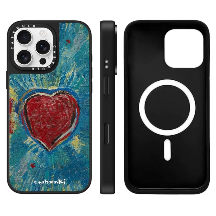 For iPhone 16 Pro Max Floating Man Series Pattern Mirror Magnetic Phone Case