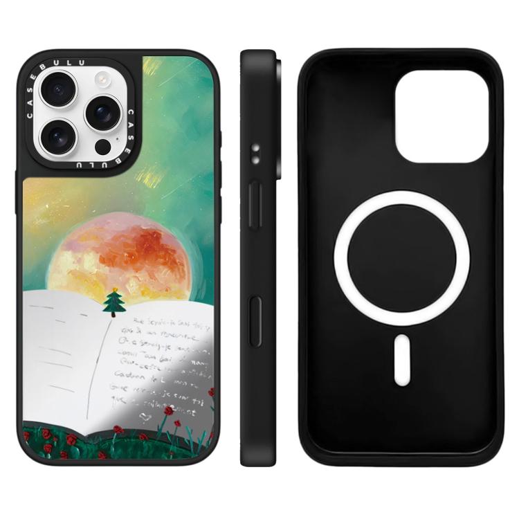For iPhone 16 Pro Floating Man Series Pattern Mirror Magnetic Phone Case