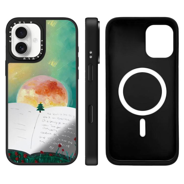 For iPhone 16 Plus Floating Man Series Pattern Mirror Magnetic Phone Case