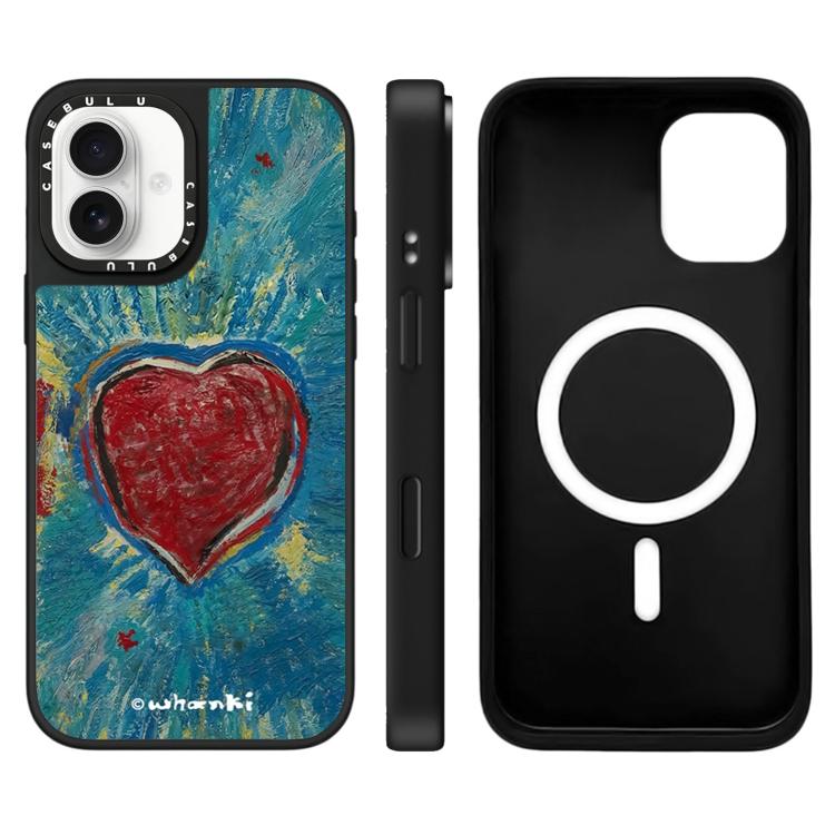 For iPhone 16 Plus Floating Man Series Pattern Mirror Magnetic Phone Case
