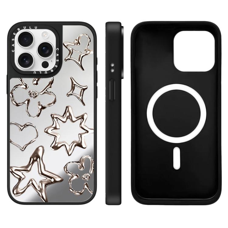 For iPhone 15 Pro Max Floating Man Series Pattern Mirror Magnetic Phone Case