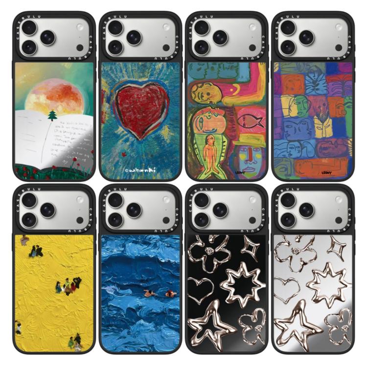 For iPhone 16 Pro Max Floating Man Series Pattern Mirror Magnetic Phone Case