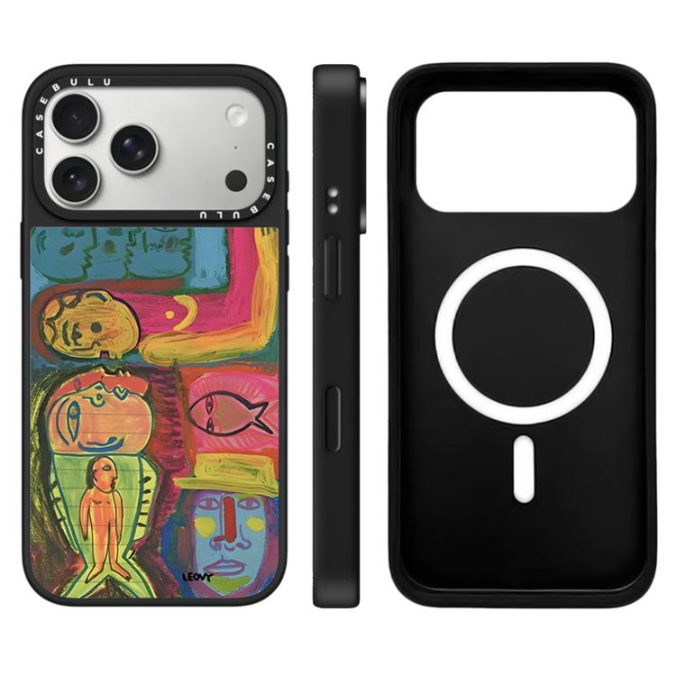 For iPhone 17 Pro Max Floating Man Series Pattern Mirror Magnetic Phone Case