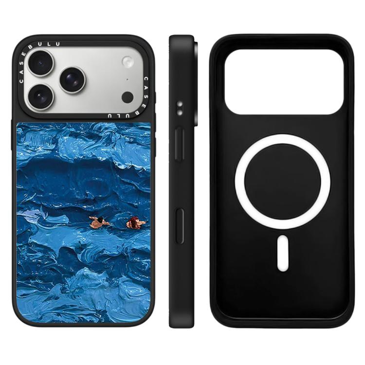 For iPhone 17 Pro Max Floating Man Series Pattern Mirror Magnetic Phone Case