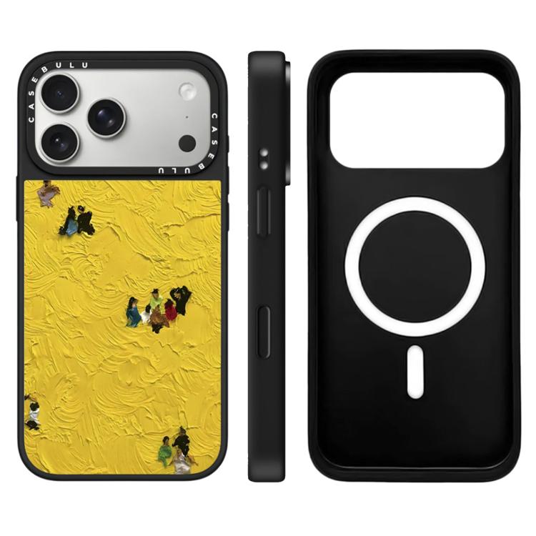 For iPhone 17 Pro Max Floating Man Series Pattern Mirror Magnetic Phone Case