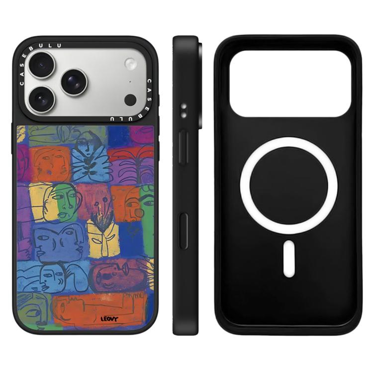 For iPhone 17 Pro Floating Man Series Pattern Mirror Magnetic Phone Case