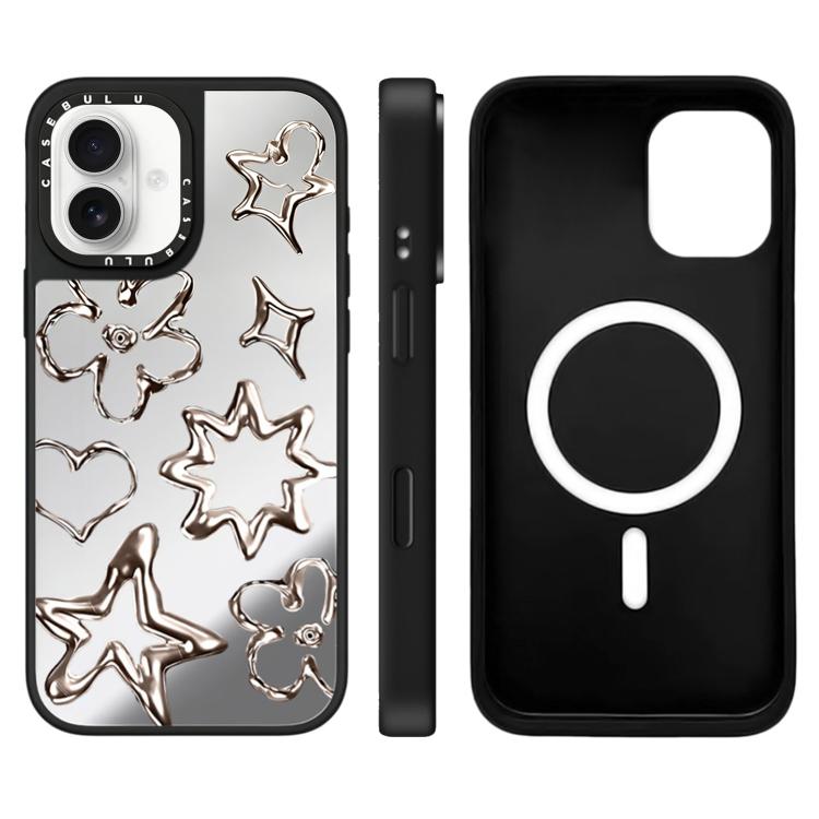 For iPhone 17 Floating Man Series Pattern Mirror Magnetic Phone Case