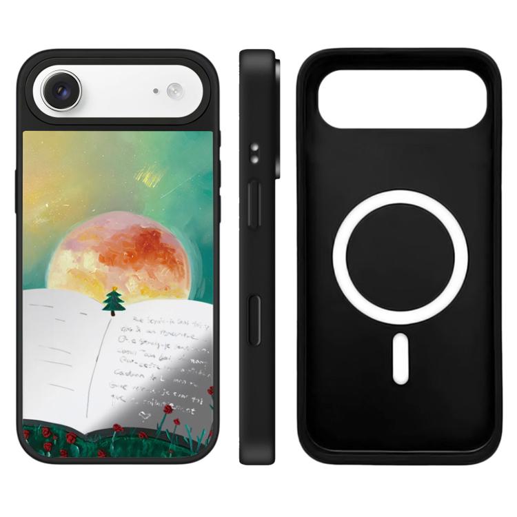 For iPhone Air Floating Man Series Pattern Mirror Magnetic Phone Case