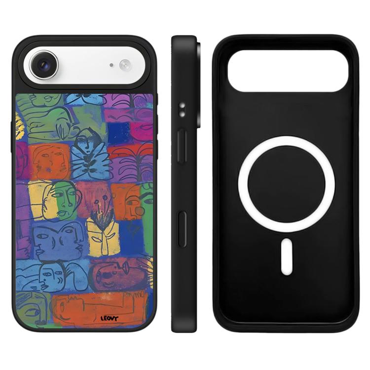 For iPhone Air Floating Man Series Pattern Mirror Magnetic Phone Case