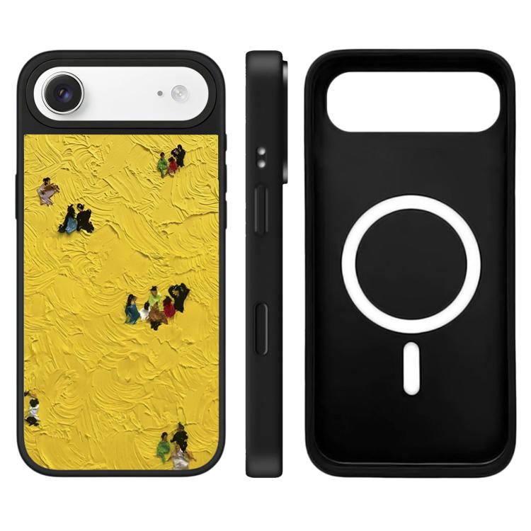 For iPhone Air Floating Man Series Pattern Mirror Magnetic Phone Case