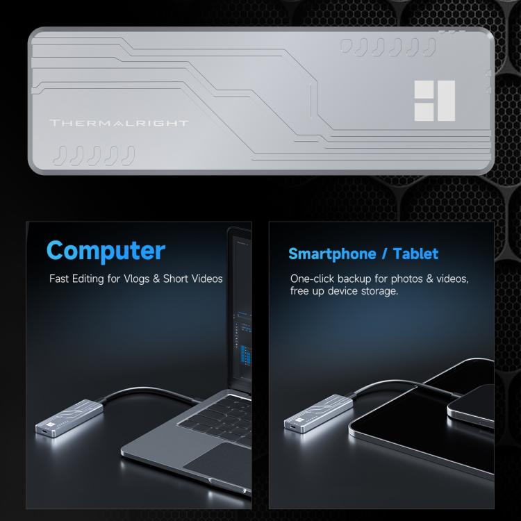 THERMALRIGHT HR-EB109 M.2 NVMe SSD Enclosure with USB to Type-C Cable & Type-C to Type-C Cable