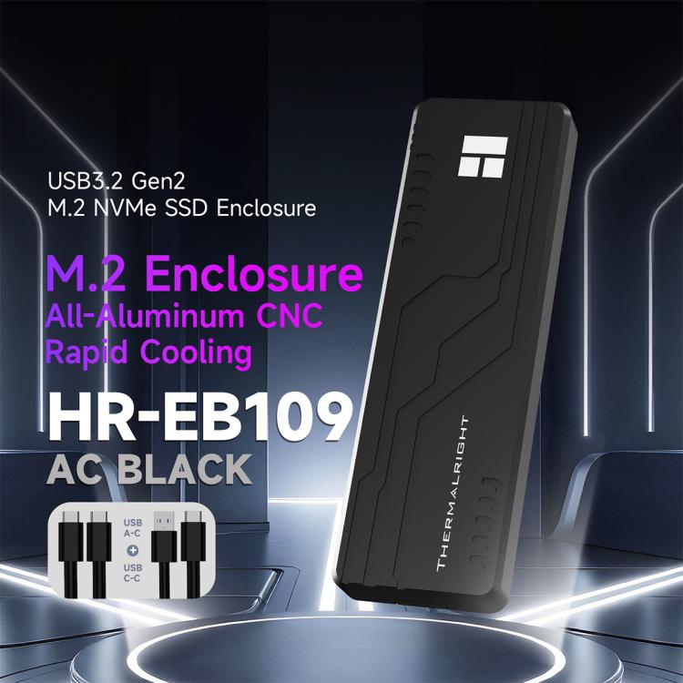 THERMALRIGHT HR-EB109 M.2 NVMe SSD Enclosure with USB to Type-C Cable & Type-C to Type-C Cable