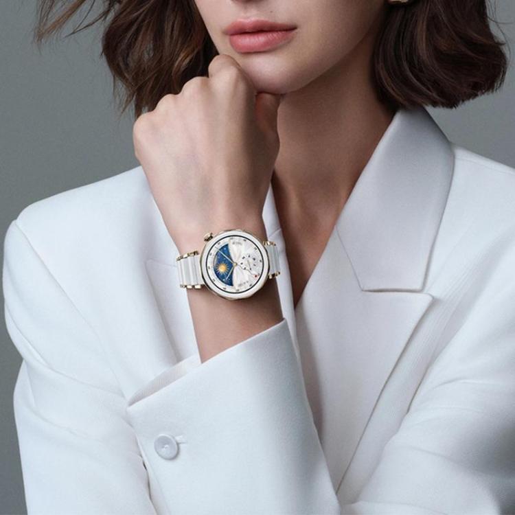 For Huawei Watch GT 6 41mm / GT 5 Pro 42mm xDfind Rose Gold Buckle Ceramic Stainless Steel Watch Band - Rose Glod