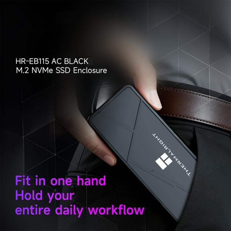 THERMALRIGHT HR-EB115 M.2 NVMe SSD Enclosure with USB to Type-C Cable & Type-C to Type-C Cable