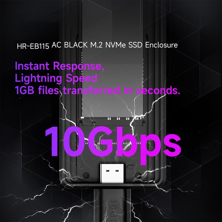 THERMALRIGHT HR-EB115 M.2 NVMe SSD Enclosure with USB to Type-C Cable & Type-C to Type-C Cable
