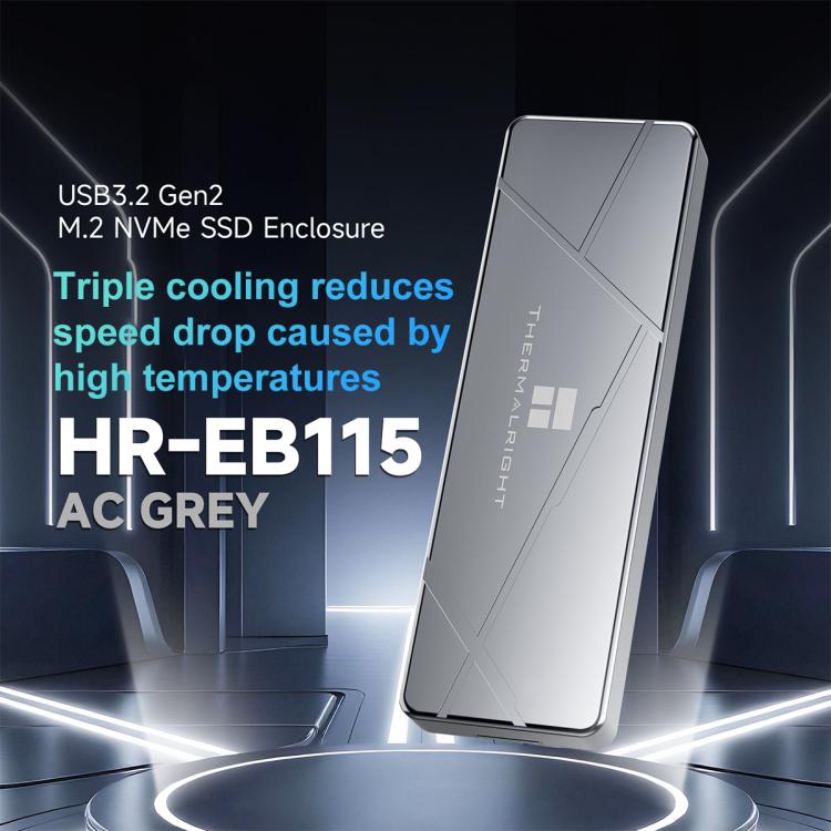 THERMALRIGHT HR-EB115 M.2 NVMe SSD Enclosure with USB to Type-C Cable & Type-C to Type-C Cable