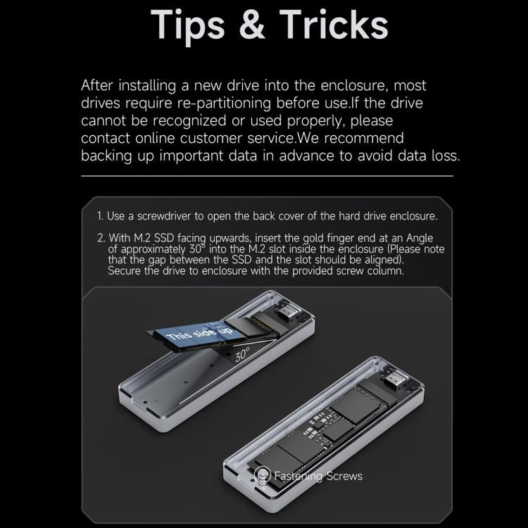THERMALRIGHT HR-EB115 M.2 NVMe SSD Enclosure with USB to Type-C Cable & Type-C to Type-C Cable