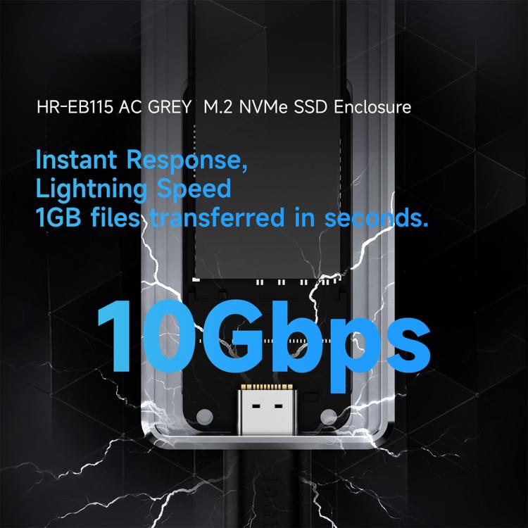 THERMALRIGHT HR-EB115 M.2 NVMe SSD Enclosure with USB to Type-C Cable & Type-C to Type-C Cable
