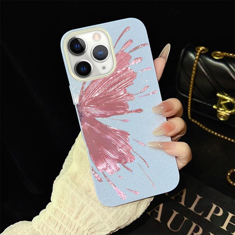 For iPhone 11 Pro Max Half Butterfly Pattern IMD Glitter PC Hybrid TPU Phone Case