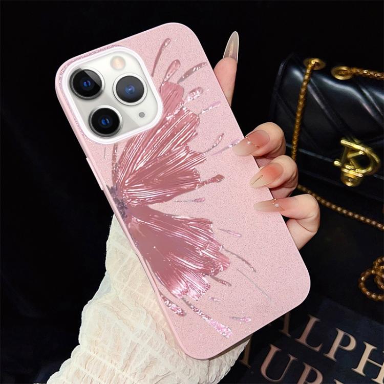 For iPhone 11 Pro Max Half Butterfly Pattern IMD Glitter PC Hybrid TPU Phone Case