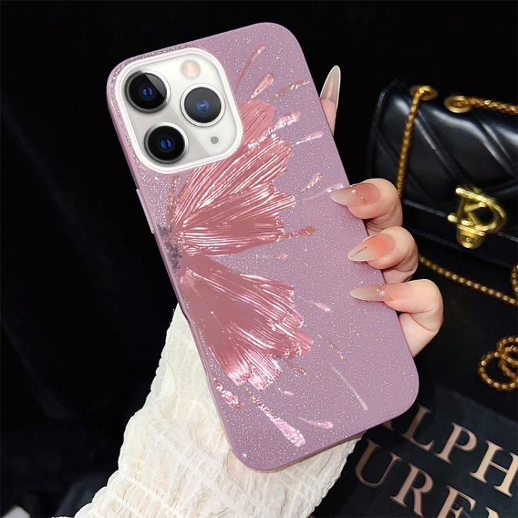 For iPhone 11 Pro Max Half Butterfly Pattern IMD Glitter PC Hybrid TPU Phone Case