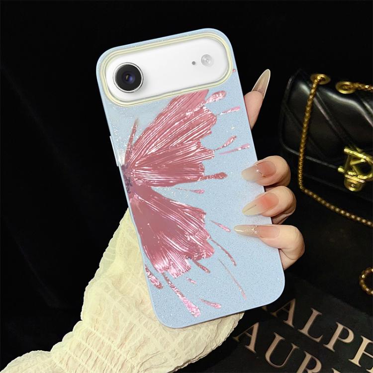 For iPhone Air Half Butterfly Pattern IMD Glitter PC Hybrid TPU Phone Case