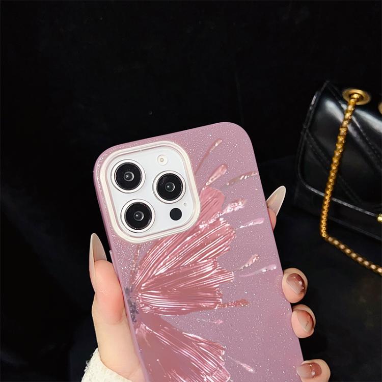 For iPhone 12 Pro Half Butterfly Pattern IMD Glitter PC Hybrid TPU Phone Case