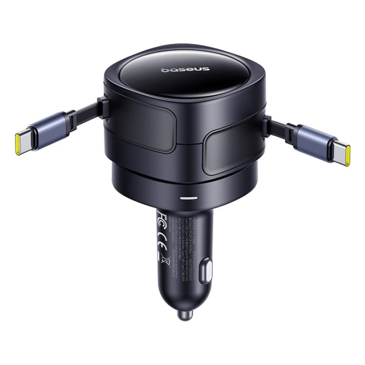 Baseus Enjoyment Max 60W Type-C and Type-C Dual-Cable Edition Car Charger - Black