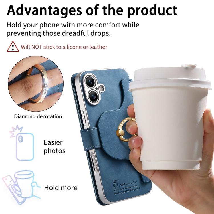 For iPhone 17 Precision Hole Silver-Edged Ring RFID Blocking Zipper Wallet Magnetic Vegan Leather Phone Case