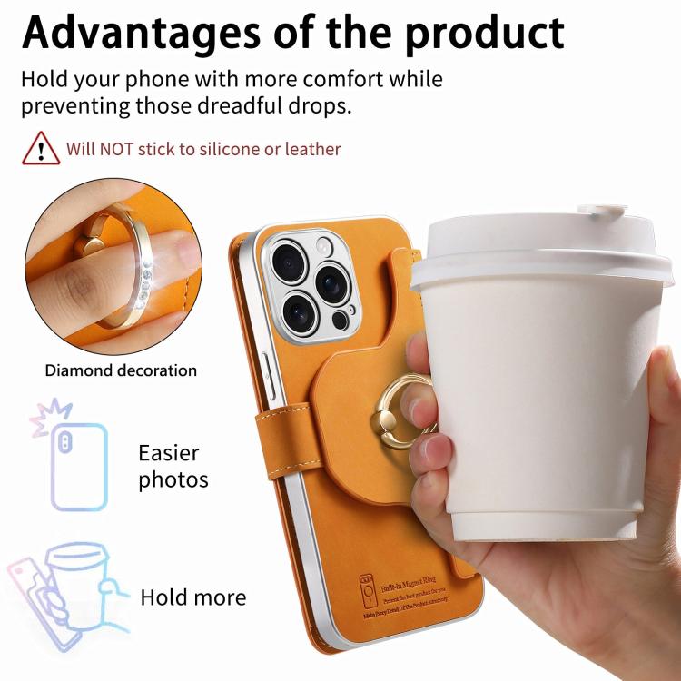 For iPhone 13 Pro Precision Hole Silver-Edged Ring RFID Blocking Zipper Wallet Magnetic Vegan Leather Phone Case