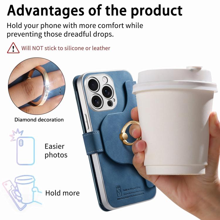 For iPhone 13 Pro Max Precision Hole Silver-Edged Ring RFID Blocking Zipper Wallet Magnetic Vegan Leather Phone Case