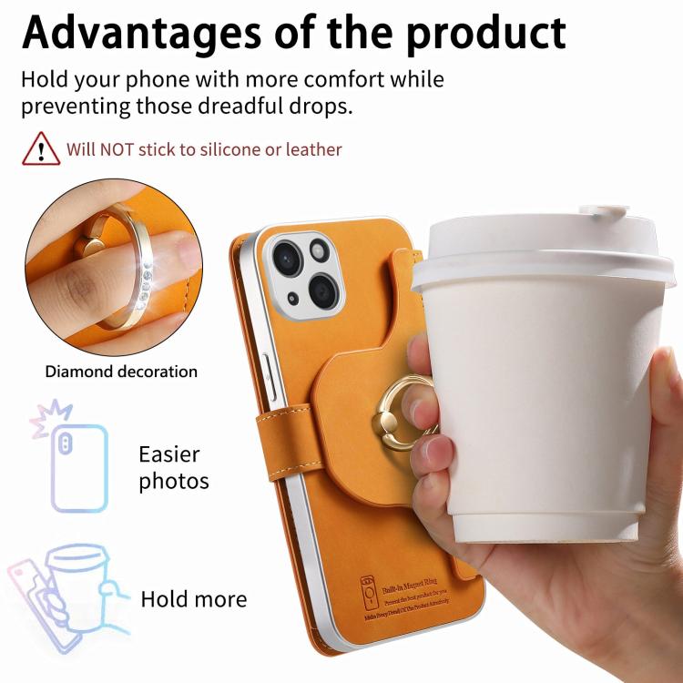 For iPhone 15 Plus Precision Hole Silver-Edged Ring RFID Blocking Zipper Wallet Magnetic Vegan Leather Phone Case