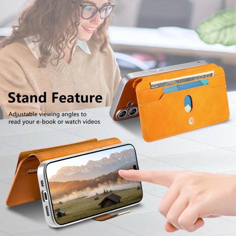 For iPhone 16 CaseNeo Precision Hole Silver-Edged Magnetic Zipper Wallet Cross-Grain Vegan Leather Phone Case