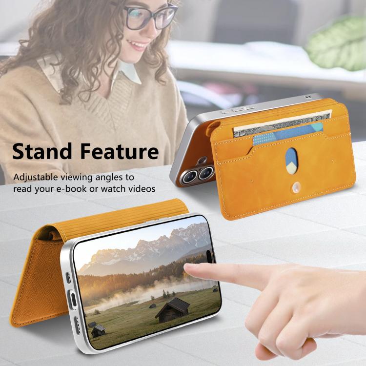 For iPhone 13 CaseNeo Precision Hole Silver-Edged Magnetic Zipper Wallet Cross-Grain Vegan Leather Phone Case