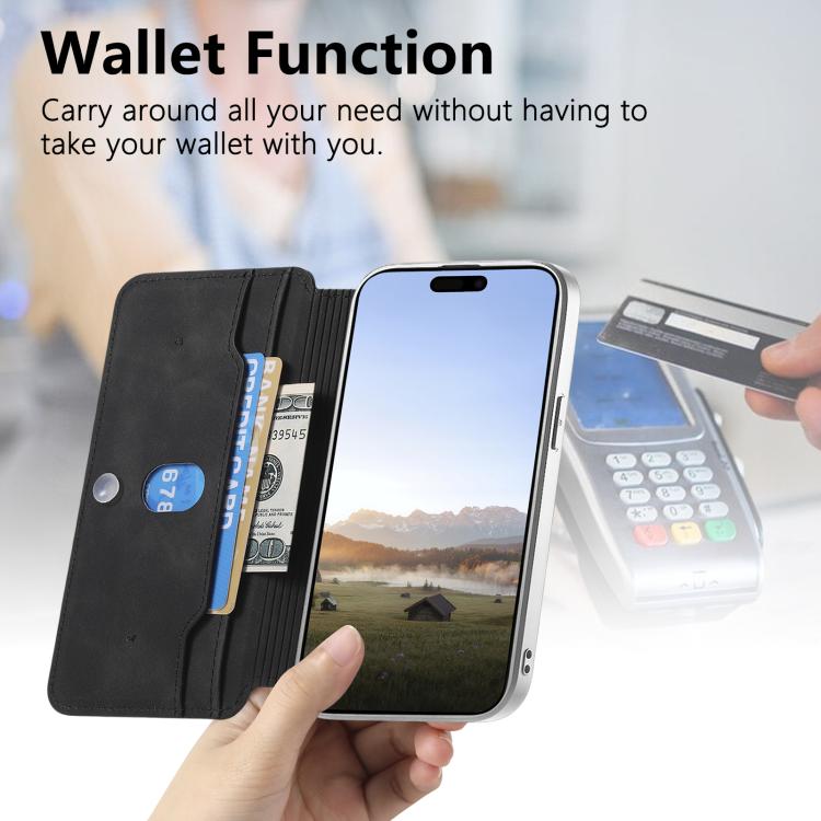For Galaxy S25 Edge 5G CaseNeo Precision Hole Silver-Edged Magnetic Zipper Wallet Cross-Grain Vegan Leather Phone Case