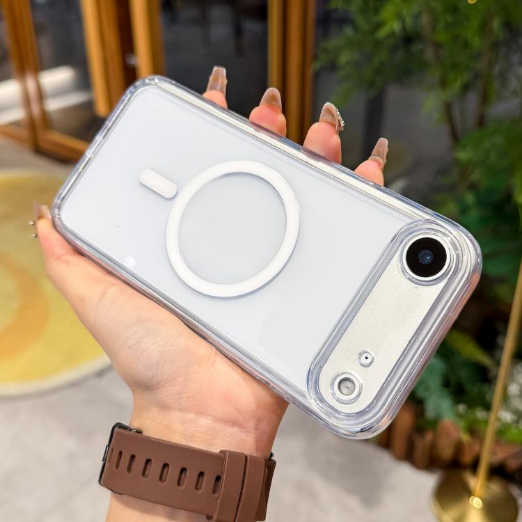 For iPhone Air Precise Hole Shockproof Magnetic TPU Hybrid Acrylic Transparent Phone Case