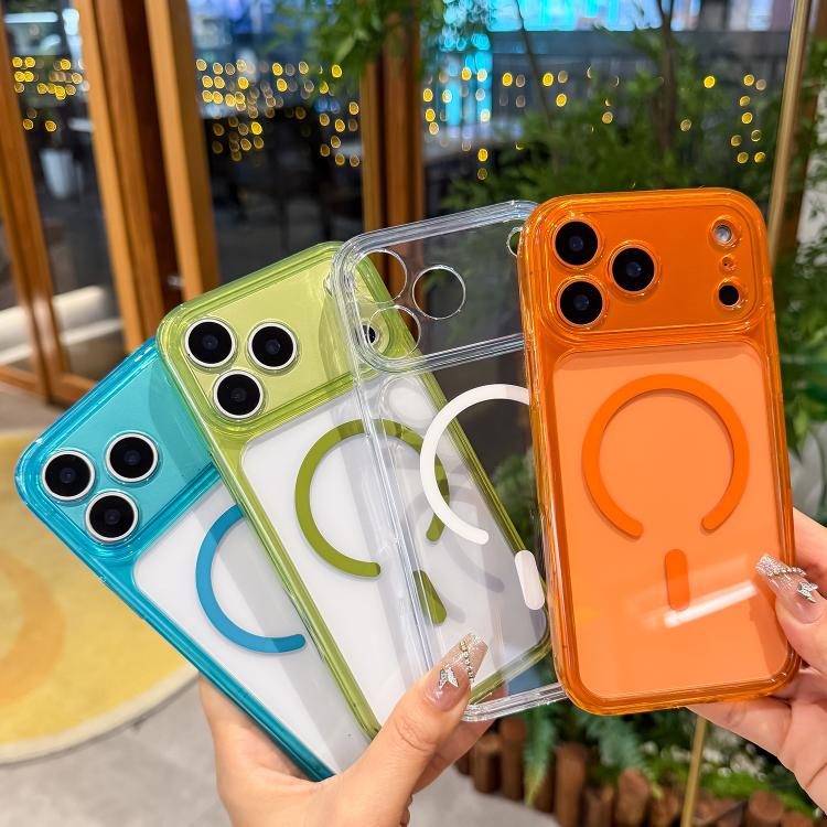 For iPhone 17 Pro Max Precise Hole Shockproof Magnetic TPU Hybrid Acrylic Transparent Phone Case