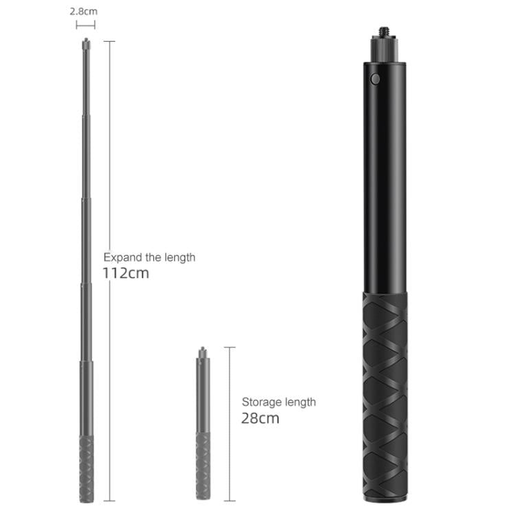 Aluminum Quick-Adjust Bicycle Extension Bar Mount Tube with Phone Clamp + Stick - Black