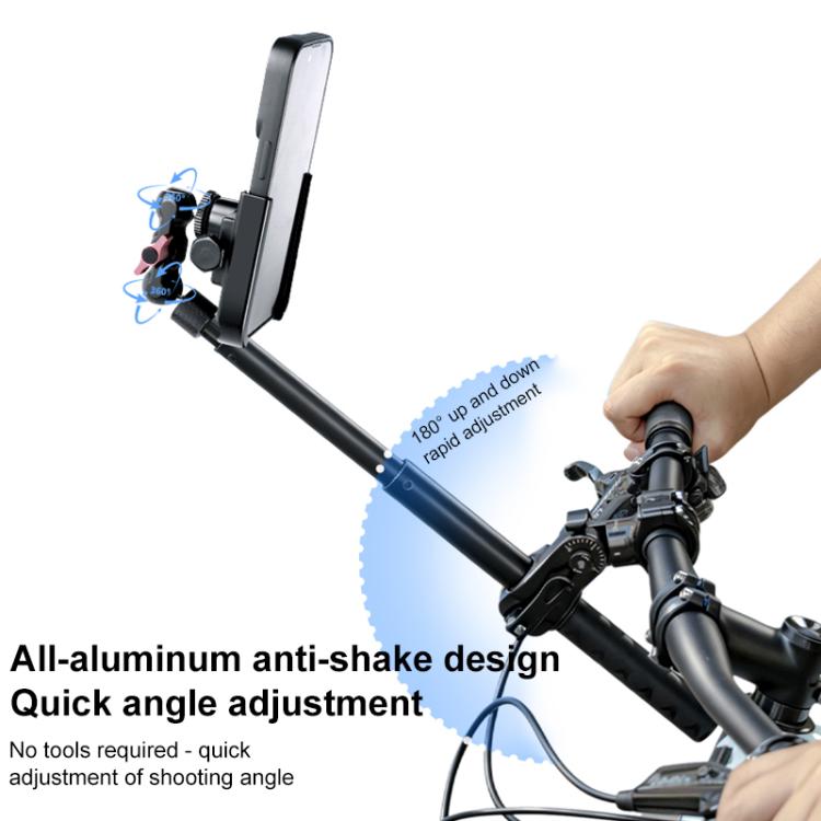 Aluminum Quick-Adjust Bicycle Extension Bar Mount Phone Clamp Kit - Black