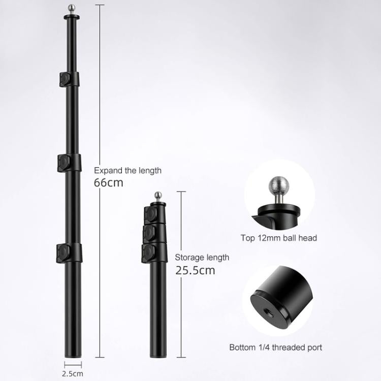 Aluminum Quick-Adjust Bicycle Extension Bar Mount Stick Tube Phone Clamp Combo Set - Black